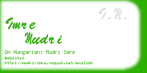 imre mudri business card